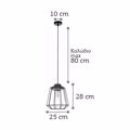 Inlight Fotistiko Orofis Kremasto Metallo Xulo Mavro/Fusiko E27 F25X28cm 4388